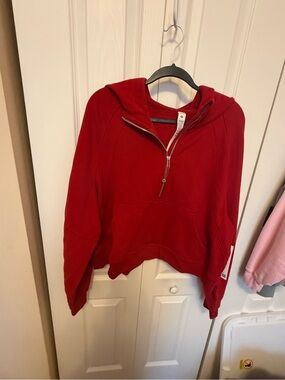 lululemon athletica Red Half-Zip Hooded Pullover